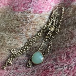 J. Crew Long gold layering necklace with gem